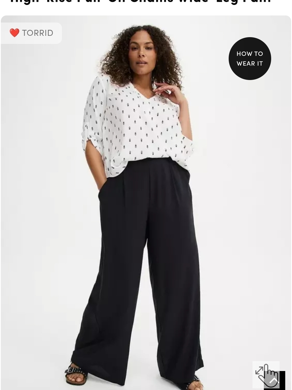 Torrid Black High-Rise Pull-On Wide Leg Pants 1